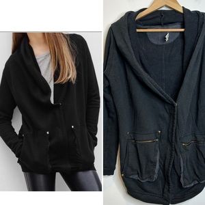 Aritzia Wilfred Rousseau Cardigan Sweater Dark Grey